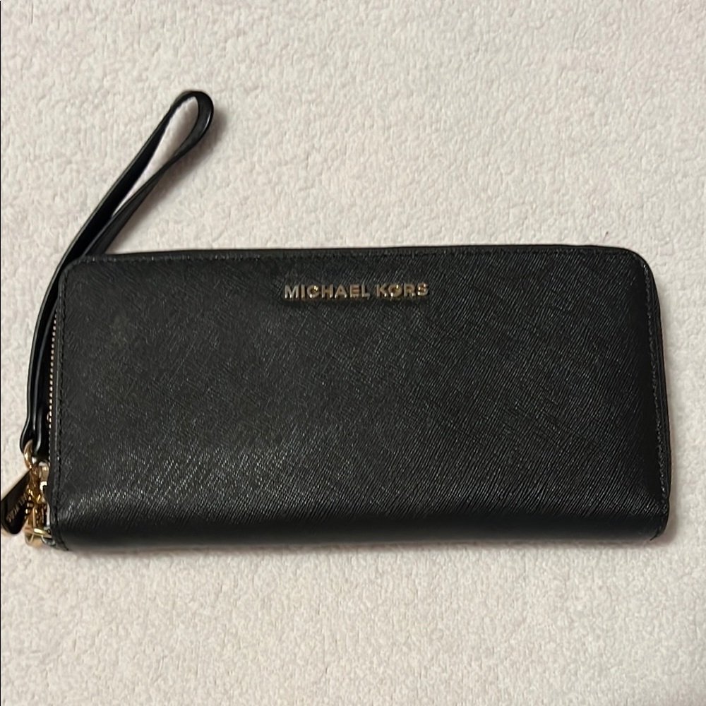 Michael Kors Black Wristlet with Gold Accents - Picture 1 of 6